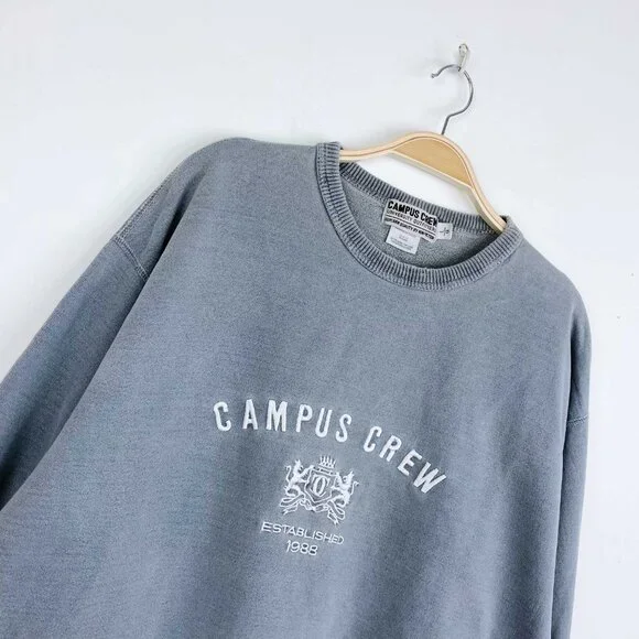 ⚡️SOLD⚡️ vintage 90s campus crew embroidered logo cottage crew - Picture 6 of 6